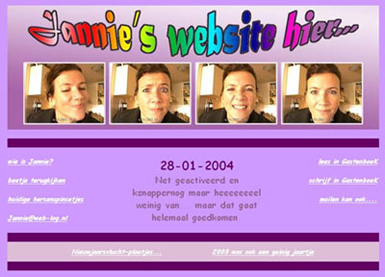 Jannie's eerste homepage